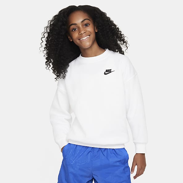 Boys white nike sweatshirt sales